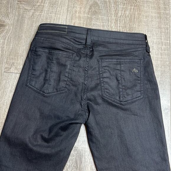 RAG & BONE Women's Black Shimmer Skinny Legging Jeans in Shoreditch - Picture 9 of 11